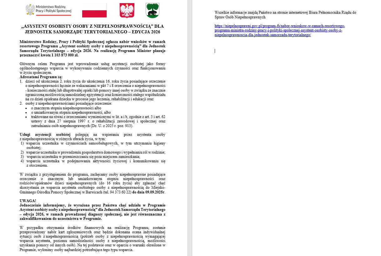 Asystent osobisty osoby z niepełnosprawnością