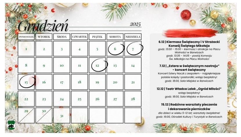 Kalendarz grudzień
