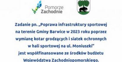 Tablica informacyjna projektu - Poprawa infrastruktury sportowej w 2023 r.