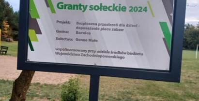 Tablica informacyjna Granty sołeckie 2024 - Gonne Małe