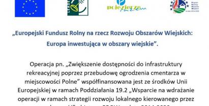 Tablica informacyjna dotycząca dofinansowania inwestycji