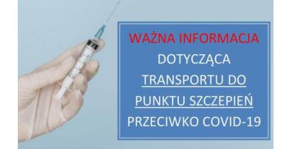 Plakat transport do punktu szczepień