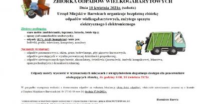 Plakat informacyjny dotyczący zbiórki odpadów wielkogabarytowych