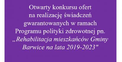 Otwarty konkurs ofert na rehablitacje