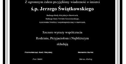 Kondolencje ś.p. Jerzy Świątkowski