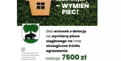 Plakat informujący o środkach finansowych na wymianę pieców