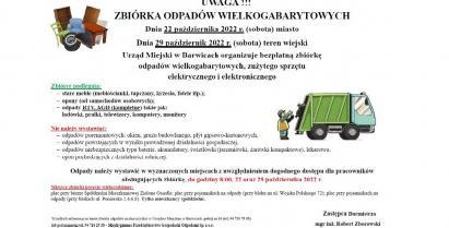 plakat z informacją o zbiórce odpadów wielkogabarytowych