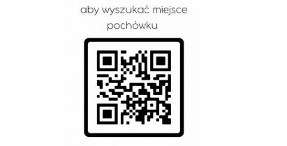 na zdjęciu kod do zeskanowania w celu wyszukania miejsca pochówku.