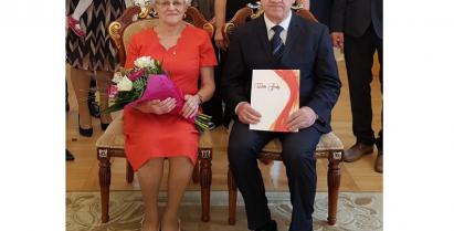 na zdjęciu Jubilaci Złotych Godów Stanisława i Michał Sarapuk