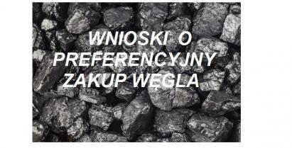 na zdjęciu plakat z węglem z opisem wniosek o preferencyjny zakup węgla