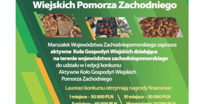 Plakat informacyjny o konkursie UM WZ dla KGW