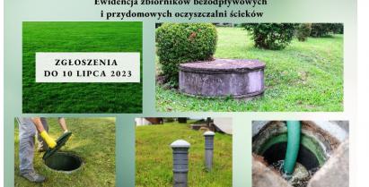 na zdjęciu plakat informacyjny o ewidencji zbiorników bezodpływowych 