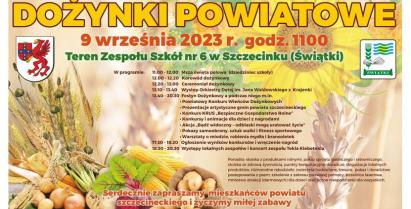 Plakat zapraszający na Dożynki Powiatowe 9.09.2023 r.