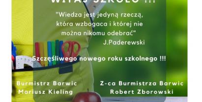 Plakat z okazji rozpoczęcia nowego roku szkolnego