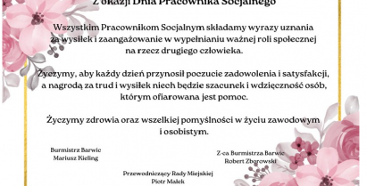 życzenia z okazji Dnia Pracownika Socjalnego