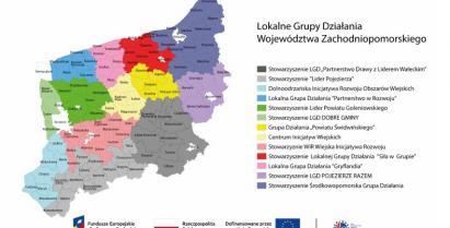 na zdjęciu obszar działania Lokalnych Grup Działania