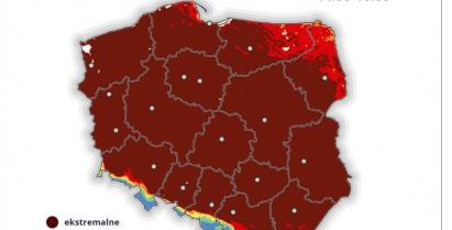 mapka zagrożenia pożarowego lasu