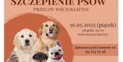 Mobilny punkt szczepień psów przeciw wściekliźnie 16.05.2025