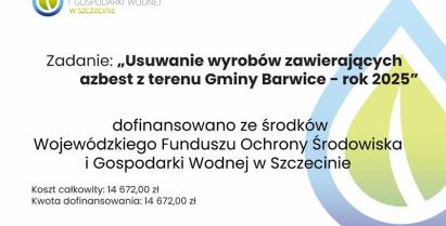 Usuwanie wyrobów zawierających azbest z terenu Gminy Barwice – rok 2025w 