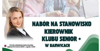 Plakat dotyczący naboru na stanowisko Kierownik Senior +