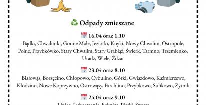 Harmonogram mycia pojemników na odpady zmieszane oraz bio