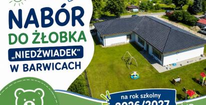 plakat informujący o naborze do żłobka