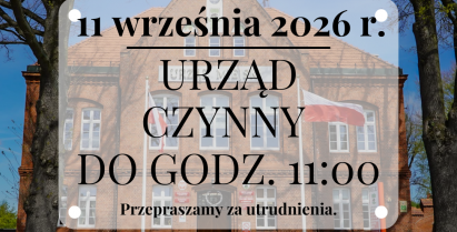 11 września – zmiana godzin pracy Urzędu Miejskiego w Barwicach