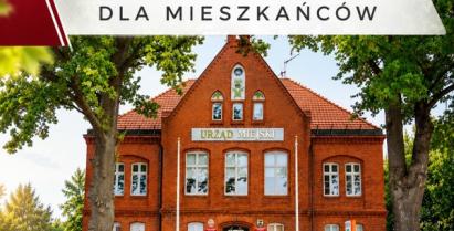 Grafika informacyjna z wizerunkiem budynku Urzędu Miejskiego w Barwicach oraz napisem „Informacja dla mieszkańców”, dotycząca utrudnień w obsłudze interesantów 22 października 2026 r.