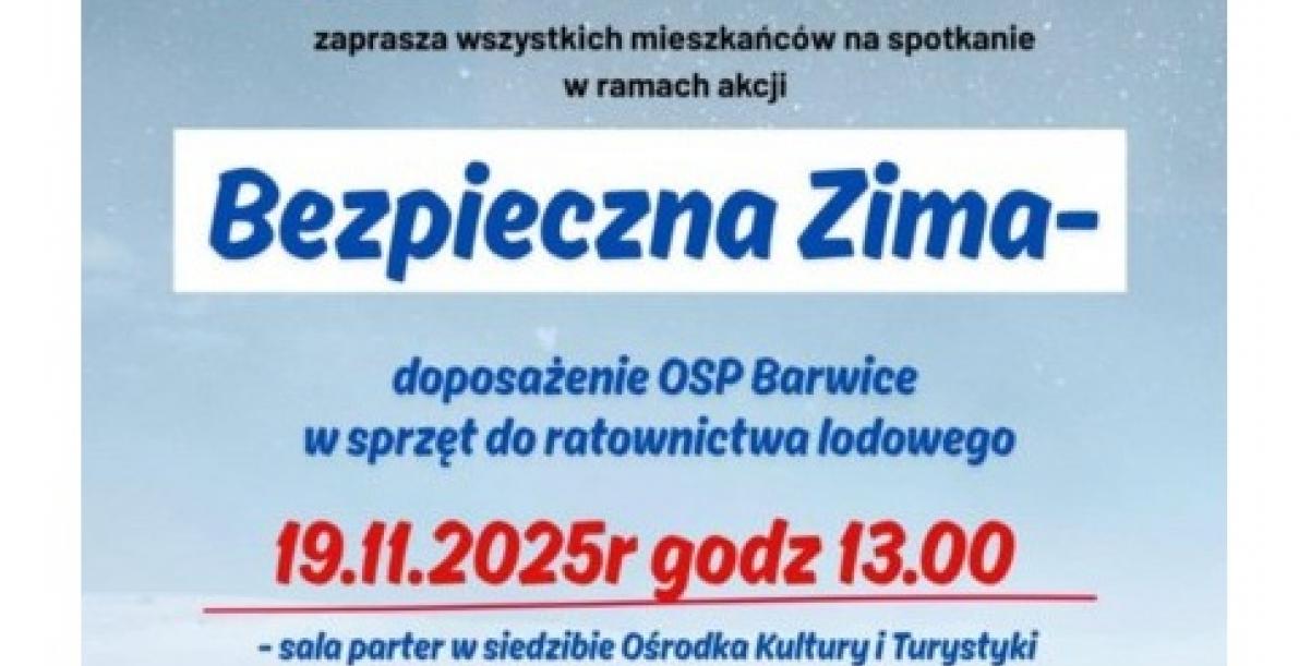 Bezpieczna zima - plakat OSP Barwice