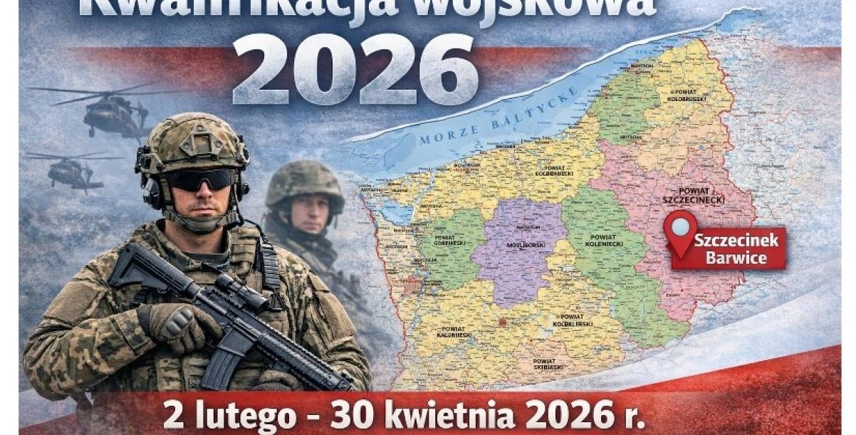 Plakat informujący o kwalifikacji wojskowej w 2026r.