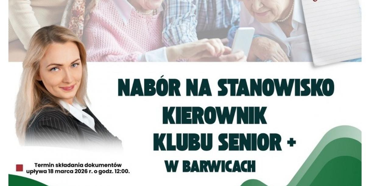 Plakat dotyczący naboru na stanowisko Kierownik Senior +