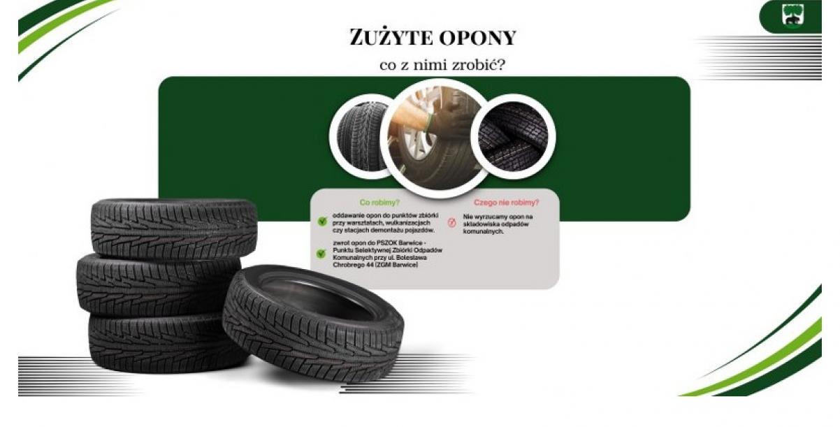 Plakat dotyczący prawidłowej utylizacji opon