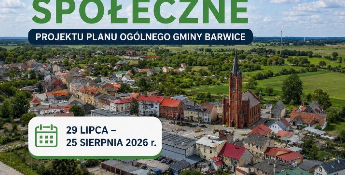 na zdjęciu Plac Wolności w Barwicach z lotu ptaka