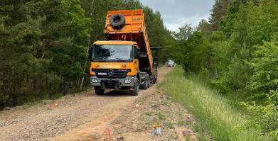 Plac budowy ścieżki rowerowej