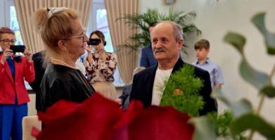 Teresa i Rajmund Kaczmarkowie ze Starego Grabiąża - Złote Gody