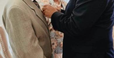 Uroczystość wręczenia medali za długoletnie pożycie małżeńskie Państwa Błaszko