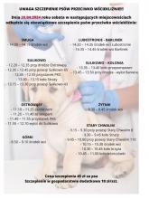 plakat informujący o szczepieniu psów