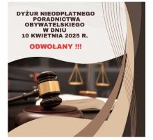 Plakat dot. nieodpłatnego poradnictwa obywatelskiego