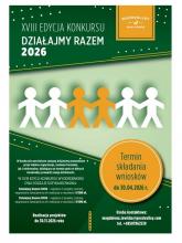 Plakat dotyczący konkursu Działajmy Razem 2026